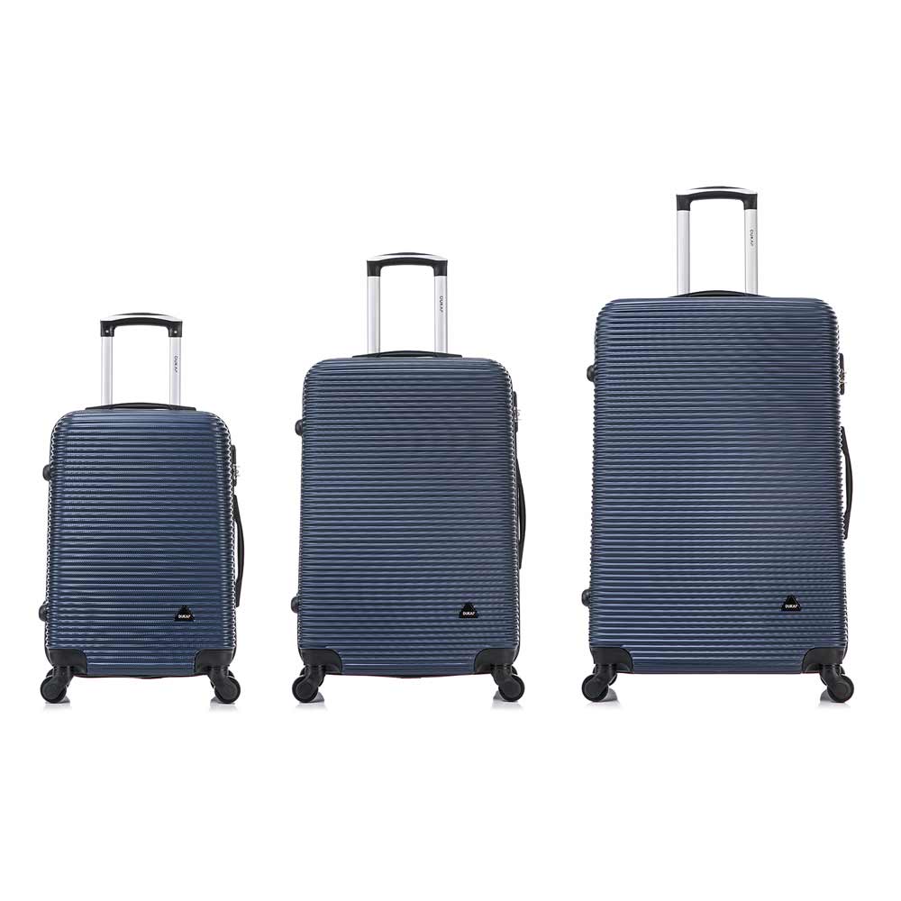 Imagen 2 del producto Set de 3 maletas de bodega Dukap Royal 51, 61 y 71 cm, capacidad 10, 15, 23 kg, 4 ruedas 360°, cerradura de combinación, ABS, azul
