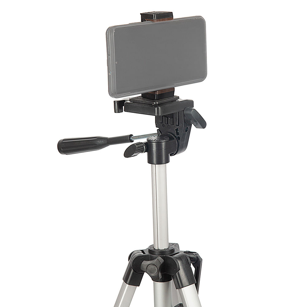 Imagen 2 del producto Trípode para cámara fotográfica, altura 51.6 cm - 136 cm, compatible con Nikon, Canon, Sony, cabezal giratorio 360°, aluminio, carga máx. 3 kg
