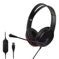 Audífonos Radioshack con micrófono, sonido estéreo, conexión usb, negro
