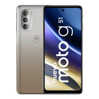 Celular Motorola G51 128GB, 4GB RAM, cámara trasera 50MP y frontal 13MP, 6.8"", dorado
