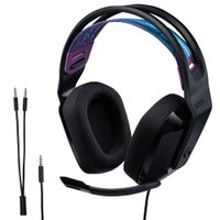 Audífonos gamer Logitech G335 con micrófono, conexión jack 3.5, 36 ohms, sensibilidad 87.5 dB, PC y consolas, negro