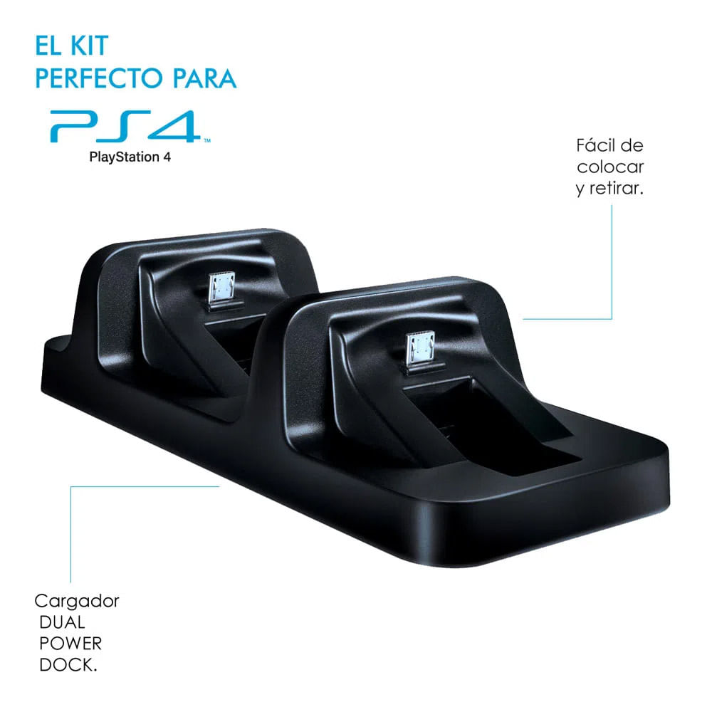 Imagen 2 del producto Estación de carga Dreamgear Dual Dock compatible con mandos de PS4