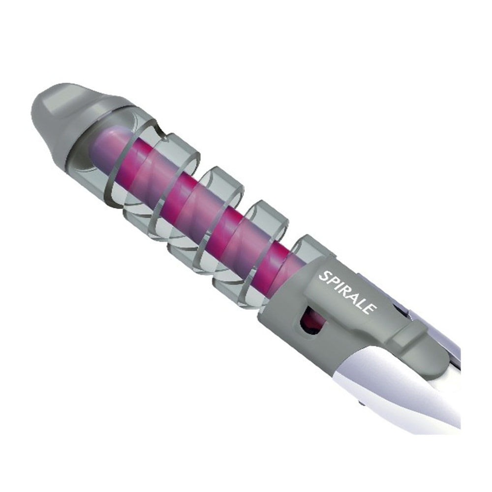 Imagen 2 del producto Rizadora de cabello Gama Innova Spirale placas de cerámica, cilindro de 19 mm, rosado y blanco