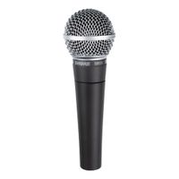 Micrófono alámbrico Shure SM58, dinámico, cardioide, compatible con cable XLR, sistema antigolpes, negro