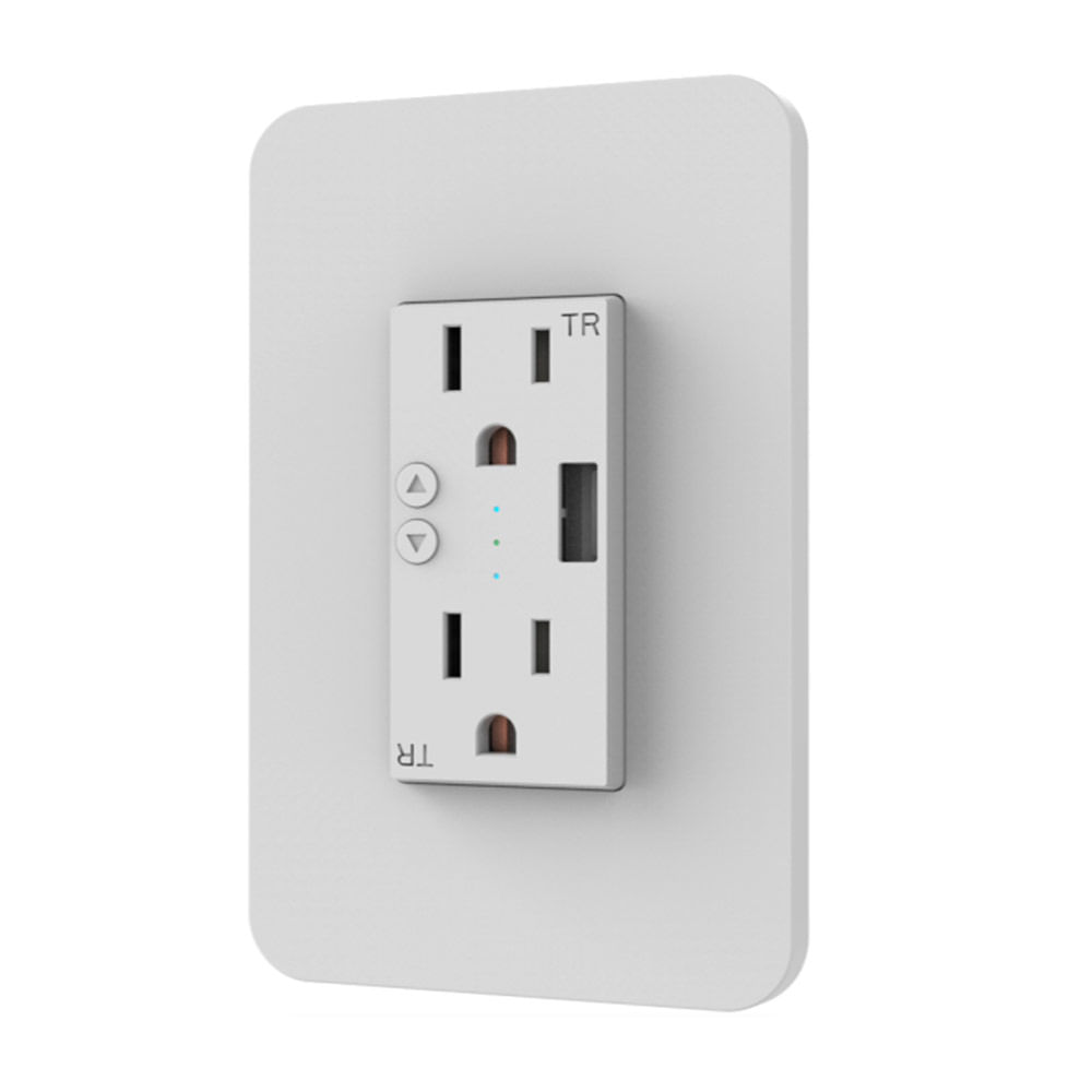Imagen 2 del producto Tomacorriente de pared inteligente wifi Nexxt NHE-W100 220V, 2 tomacorrientes, 1 puerto usb