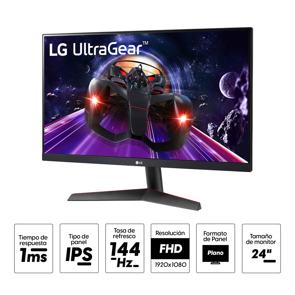 Imagen 2 del producto Monitor gamer 24"" LG UltraGear 24GN600 Panel IPS, FHD, 1ms, 144 Hz, FreeSync