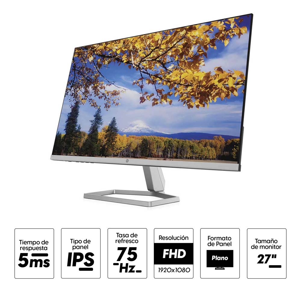 Imagen 2 del producto Monitor plano 27"" HP 2G3D3AA  Panel IPS, FHD, 5ms, 75Hz, FreeSync