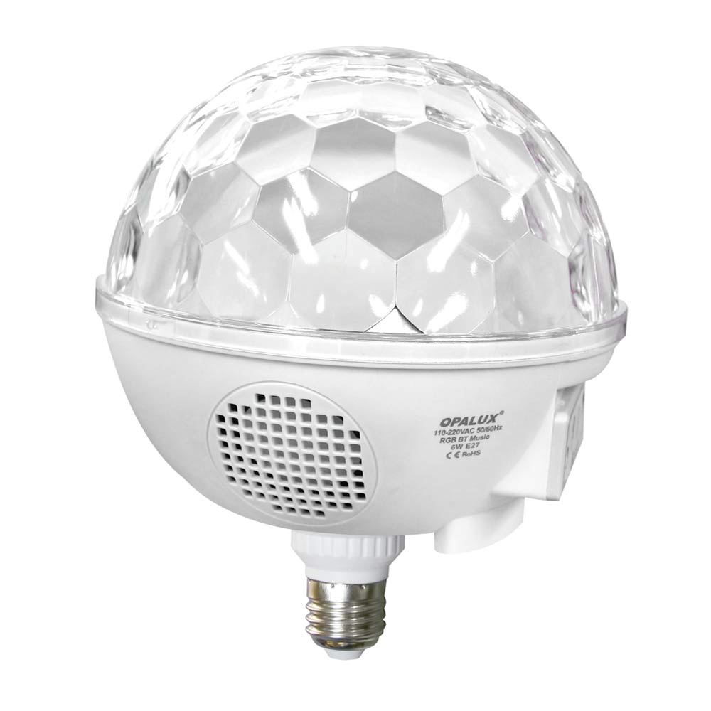 Imagen 2 del producto Foco musical Opalux OP-M50 6W, bluetooth/usb, control remoto, tipo de bombilla E27, 800 lum, RGB