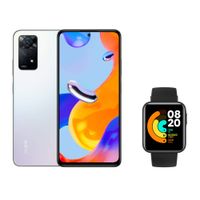 Celular Xiaomi Redmi Note 11 Pro 128GB, 6GB RAM, cámara trasera 108MP y frontal 16MP, 6.67"", blanco + Watch 2 Lite