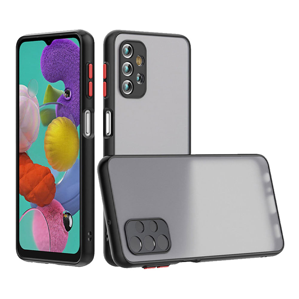 Case para Samsung S22 Plus, amortiguador de choques, protección de cámaras, mate negro