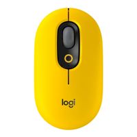 Mouse inalámbrico Logitech POP, bluetooth, 4000 dpi, 4 botones, usa pila, amarillo con negro
