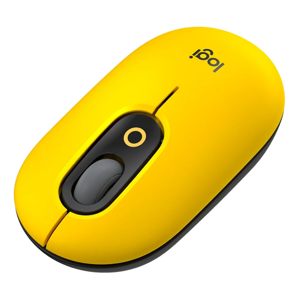 Imagen 2 del producto Mouse inalámbrico Logitech POP, bluetooth, 4000 dpi, 4 botones, usa pila, amarillo con negro