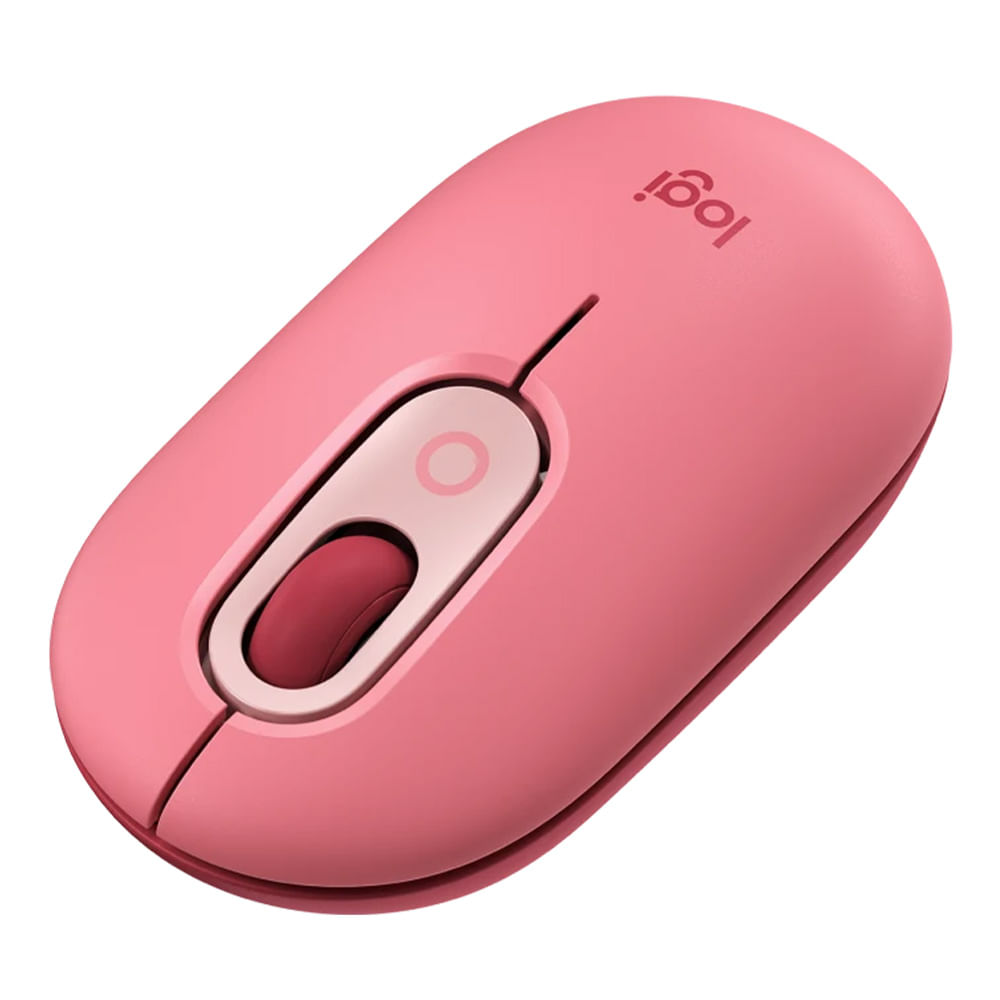 Imagen 2 del producto Mouse inalámbrico Logitech POP, bluetooth, 4000 dpi, 4 botones, usa pila, rosa con coral