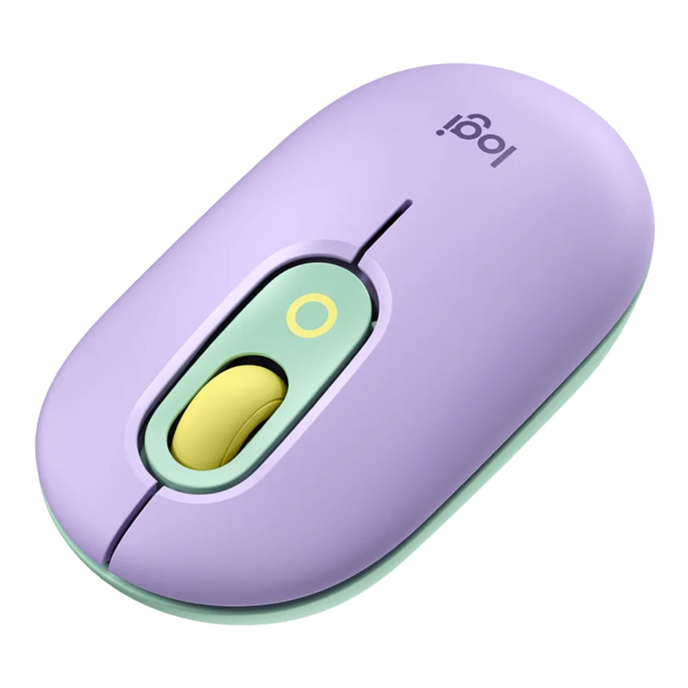Imagen 2 del producto Mouse inalámbrico Logitech POP, bluetooth, 4000 dpi, 4 botones, usa pila, lila con verde