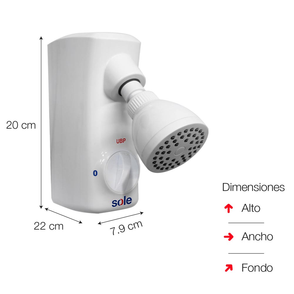 Imagen 2 del producto Rapiducha Sole Style 3000w, 2 psi, 2 niveles de temperatura, blanco