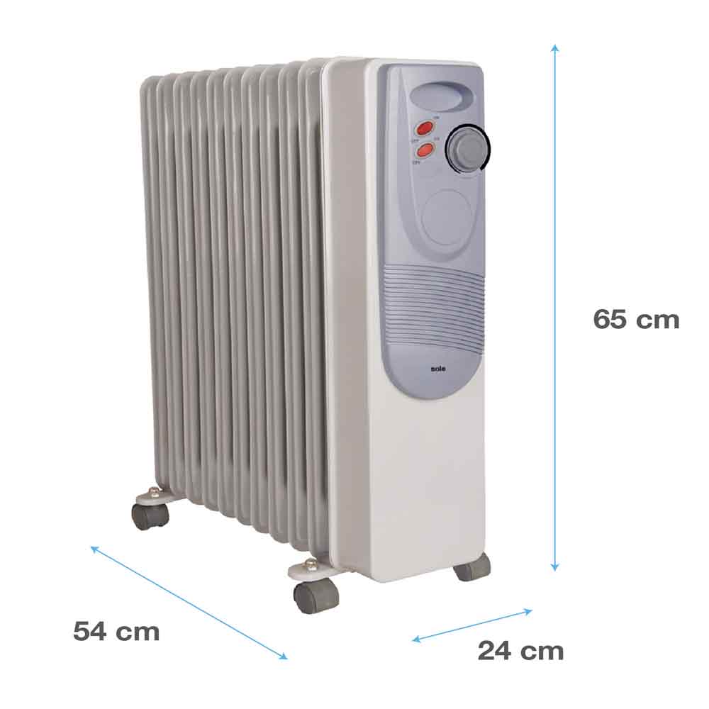 Imagen 2 del producto Estufa a aceite Sole portátil, 2500w, cubre hasta 21m2, 11 celdas, blanco humo