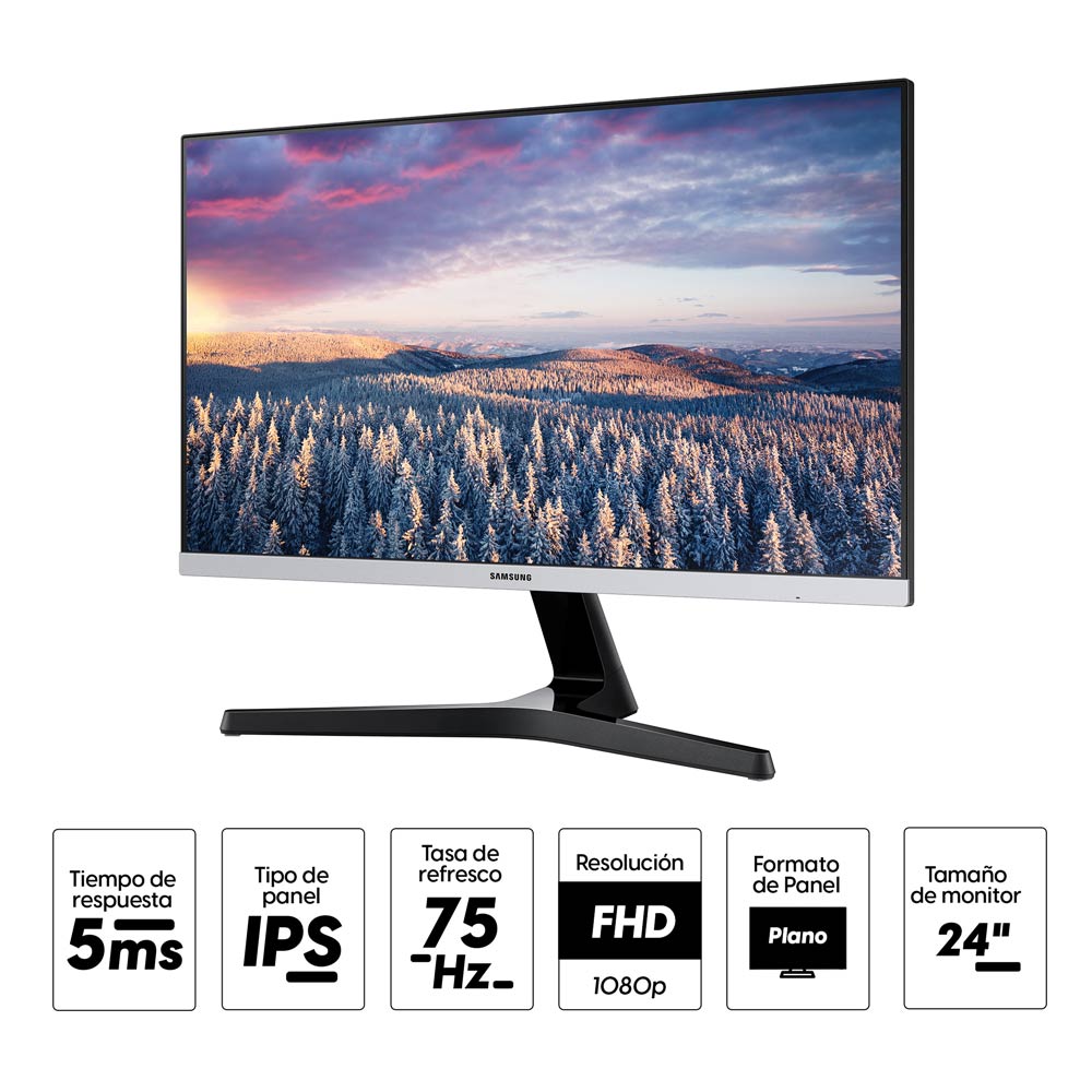 Imagen 2 del producto Monitor plano 24"" Samsung LS24R35AFHNXZA, Panel IPS, FHD, 5 ms, 75 Hz