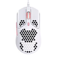 Mouse gamer alámbrico Hyperx Pulsefire Haste, usb, 1600 dpi, 6 botones, luces RGB, blanco con rosado