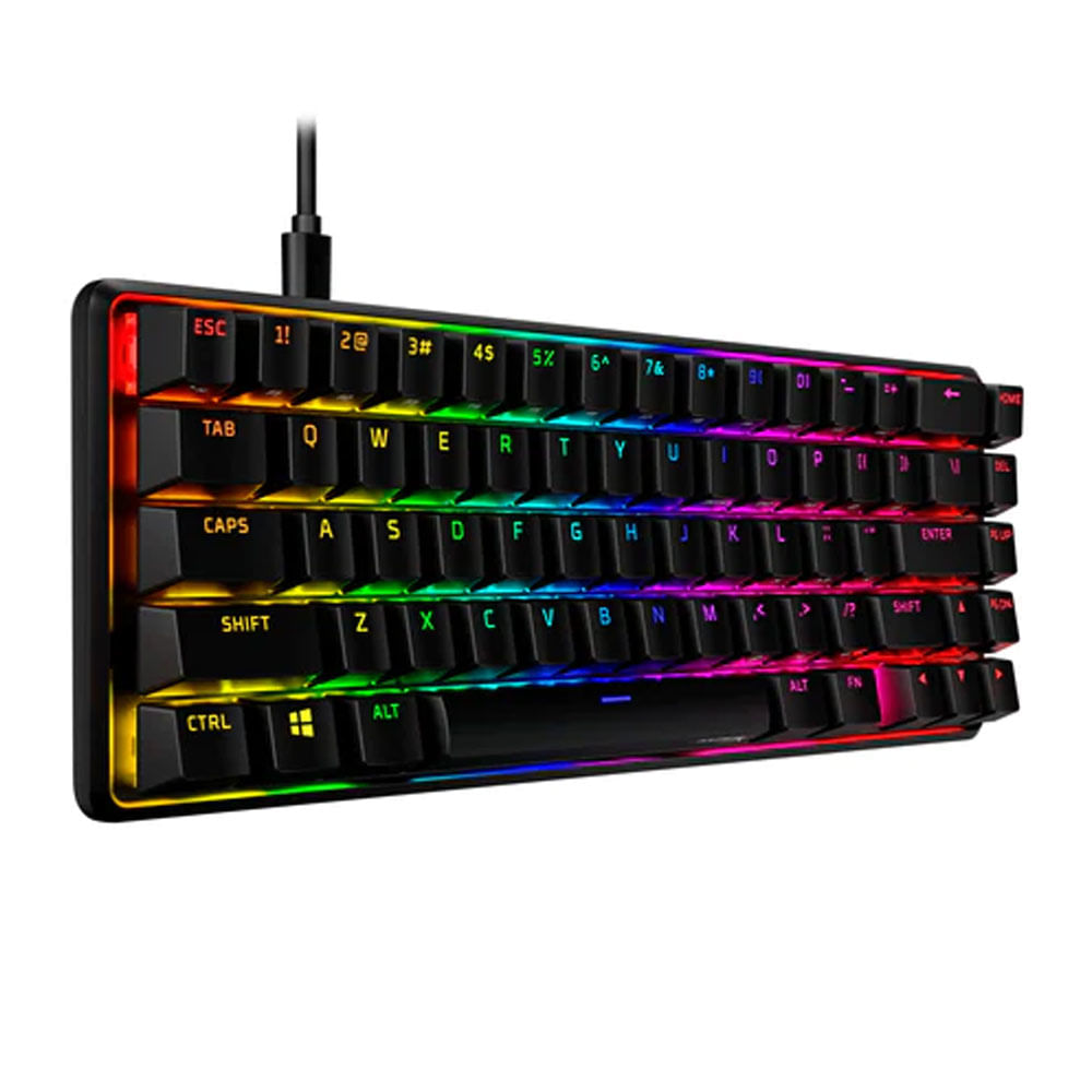Imagen 2 del producto Teclado gamer alámbrico Hyperx Alloy Origins 65, conexión USB, mecánico, RGB, negro