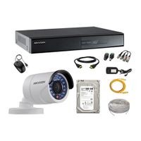 Kit de cámaras de seguridad Hikvision 1 cámara, 1080P + DVR + disco duro de 500GB + 20 m de cable Cat. 5