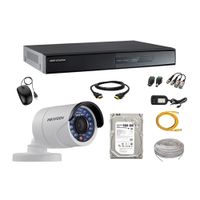 Kit de cámaras de seguridad Hikvision 4 cámaras, 720P + DVR + disco duro de 1TB
