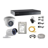 Kit de cámaras de seguridad Hikvision 2 cámaras, 1080P + DVR + disco duro de 500GB + 40 m de cable Cat 5E