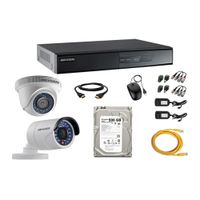 Kit de cámaras de seguridad Hikvision 2 cámaras, 720P + DVR + disco duro de 500GB