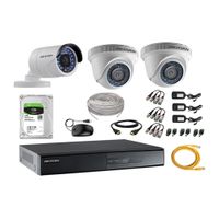 Kit de cámaras de seguridad Hikvision 3 cámaras, 1080P + DVR + disco duro de 1TB
