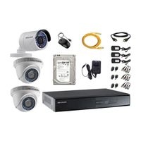 Kit de cámaras de seguridad Hikvision 3 cámaras, 1080P + DVR + disco duro de 500GB