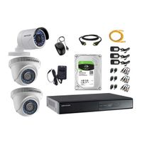 Kit de cámaras de seguridad Hikvision 3 cámaras, 1080P + DVR + disco duro de 1TB