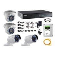 Kit de cámaras de seguridad Hikvision 4 cámaras, 1080P + DVR + disco duro de 1TB