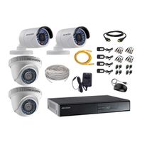 Kit de cámaras de seguridad Hikvision 4 cámaras, 1080P + DVR + 80 m de cable Cat 5E