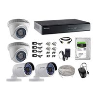 Kit de cámaras de seguridad Hikvision 4 cámaras, 1080P + DVR + disco duro de 1TB