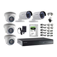 Kit de cámaras de seguridad Hikvision 5 cámaras, 1080P + DVR + disco duro de 1TB