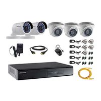 Kit de cámaras de seguridad Hikvision 5 cámaras, 1080P, visión nocturna + DVR + cable HDMI