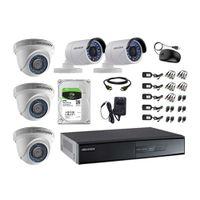 Kit de cámaras de seguridad Hikvision 5 cámaras, 720P + DVR + disco duro de 2TB + cable HDMI