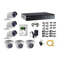 Kit de cámaras de seguridad Hikvision 6 cámaras, 1080P + DVR + disco duro de 1TB
