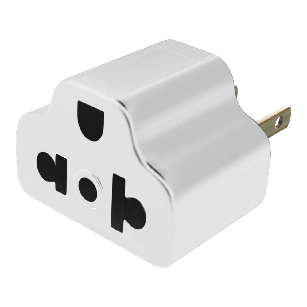 Imagen 2 del producto Adaptador universal Epem x2 espigas planas, 16A, 250VA, blanco
