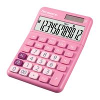 Calculadora de mesa Coolbox Teraware 12 dígitos, funciona a pila y energía solar, rosado