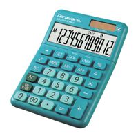 Calculadora de mesa Coolbox Teraware 12 dígitos, funciona a pila y energía solar, azul
