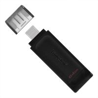 Memoria Kingston DataTraveler 70 Unidad flash USB-C 64GB de capacidad, con velocidades USB 3.2 Gen 1, portátil y ligera, negro