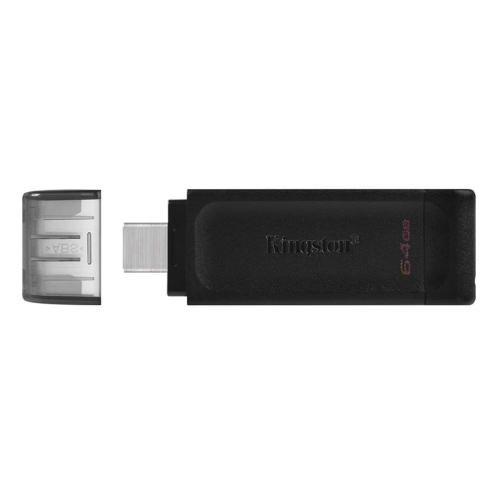 Imagen 2 del producto Memoria Kingston DataTraveler 70 Unidad flash USB-C 64GB de capacidad, con velocidades USB 3.2 Gen 1, portátil y ligera, negro