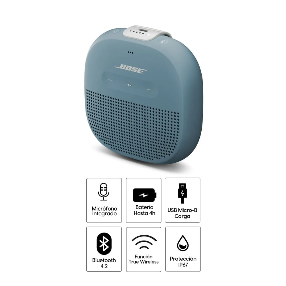 Imagen 2 del producto Parlante bluetooth Bose SoundLink Micro resistente al agua IP67, máx. 6 horas, azul