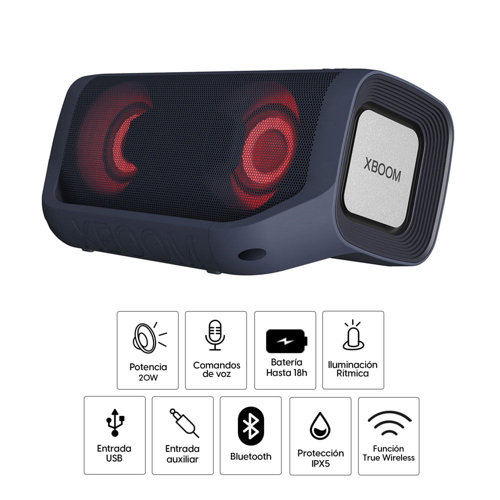 Imagen 2 del producto Parlante bluetooth LG Xboom Go PM5 led, IPX5, máx. 18 horas