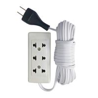 Extensión de cable Epem 3m, 3 tomas, enchufe plano, blanco