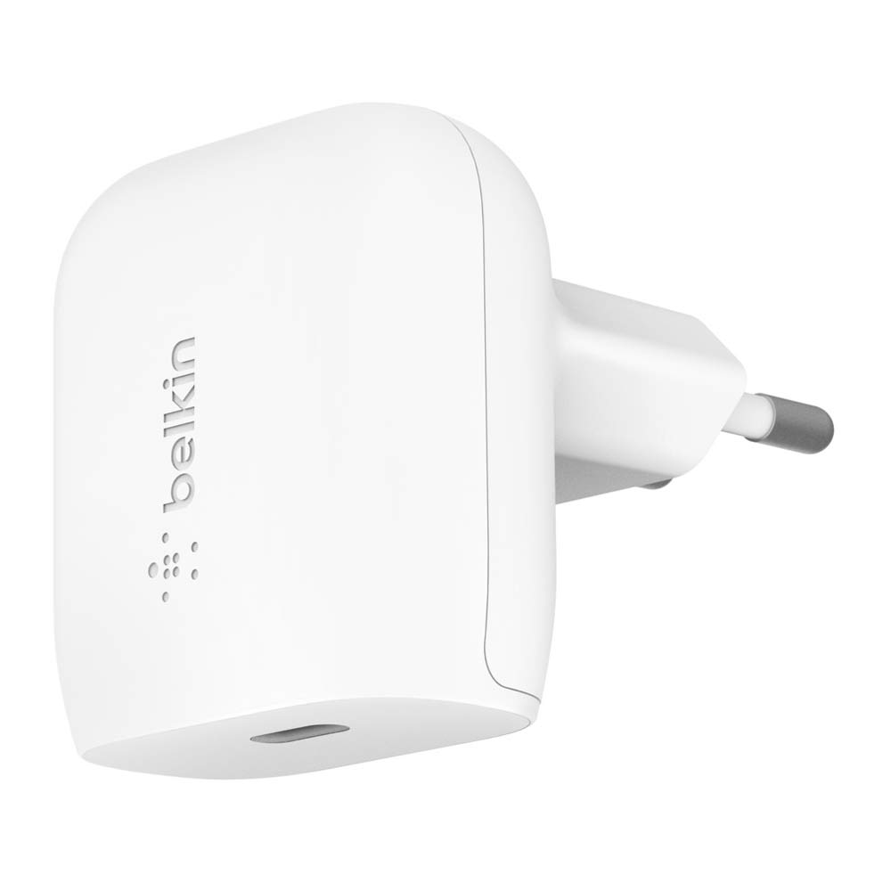 Imagen 2 del producto Cargador de pared + cable Belkin tipo C a lightning, 20W, PD, carga rápida, 1.2 m, blanco