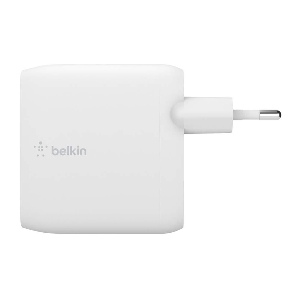 Imagen 2 del producto Cargador de pared Belkin 2 puertos tipo c, 63W, carga rápida, para iOS y android, blanco