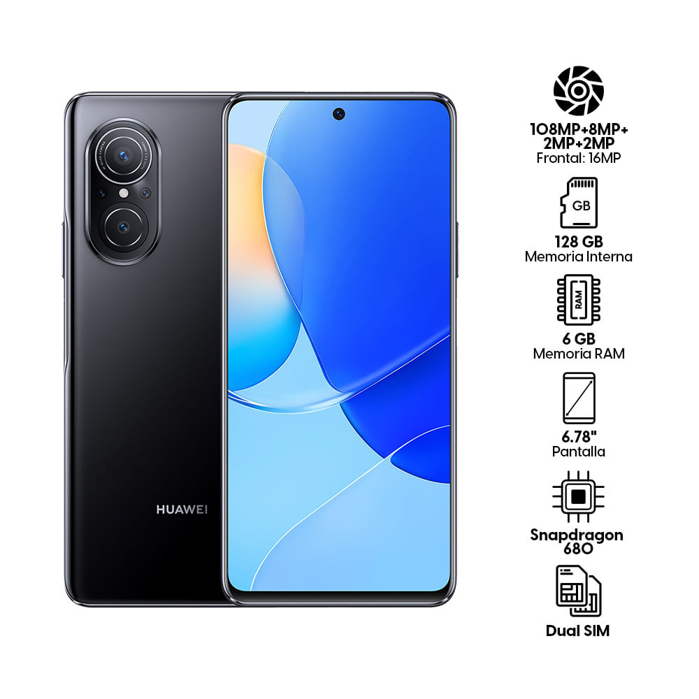 Imagen 2 del producto Celular Huawei Nova 9SE 128GB, 6GB RAM, cámara trasera 108MP y frontal 16MP, 6.78"", negro