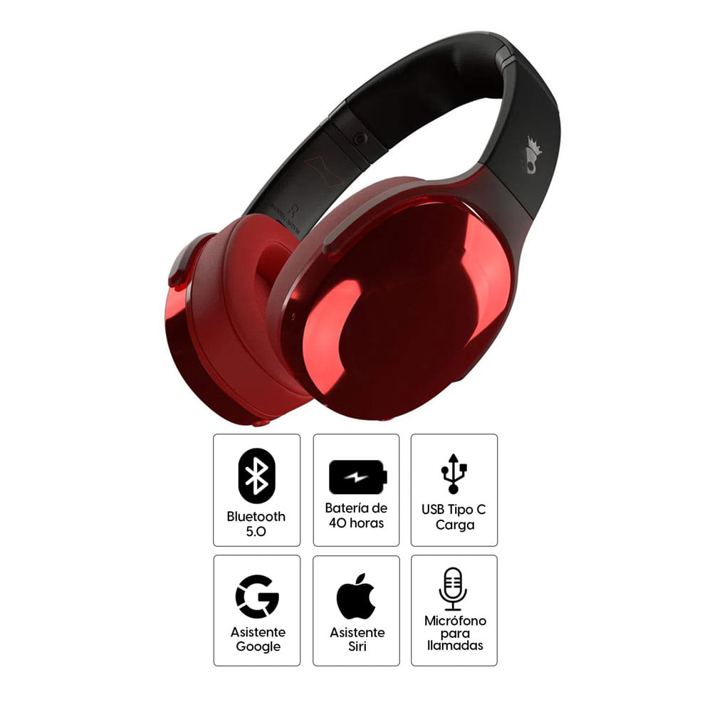 Imagen 2 del producto Edición limitada Budweiser Audífonos bluetooth on ear Skullcandy Crusher Evo micrófono incorporado, máx. 40 horas