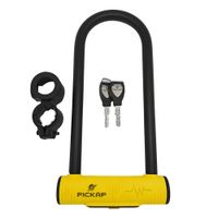 Candado en U Pickap Lock Grizzly Master , tecnología antirobo anticizalla, negro y amarillo